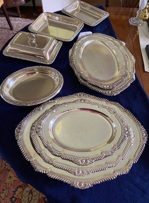 Elegant silver plate serving pieces 
