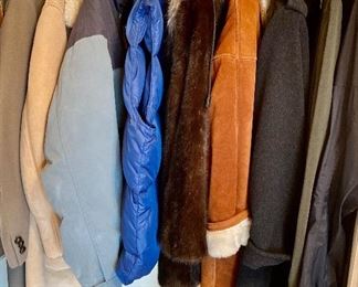Men and women's winter coats. Mink fur coat. Shearlings, down vests and ski jackets. Prices negotiable.