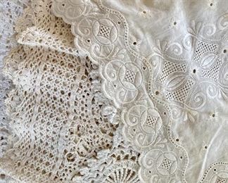 Large selection of antique and fine linens, lace, and fabric. All prices negotiable.