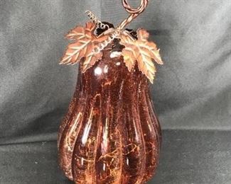 Pumpkin Gourd Fall Lightup Glass Decorative Piec