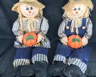 Set of 2 Decorative Scarecrows