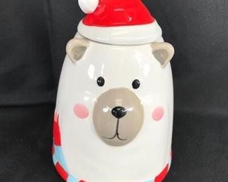 Polar Bear Ceramic Cookie Jar