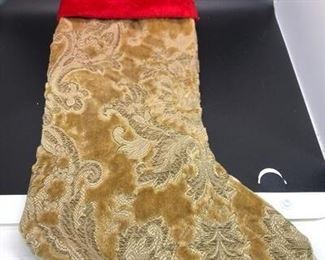 Vintage Brown Crushed Velvet Christmas Stocking