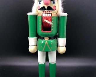 Green Wood Nutcracker Soldier Holiday Christmas Decor