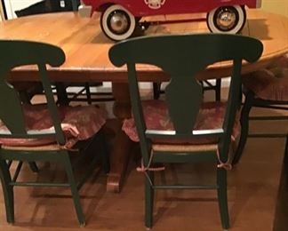 Ethan Allen country table and chairs, restored 60’s vintage pedal fire truck