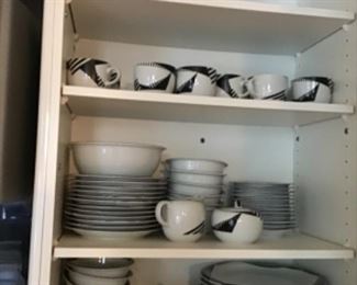 Mikasa modern black and white geometric dinner service