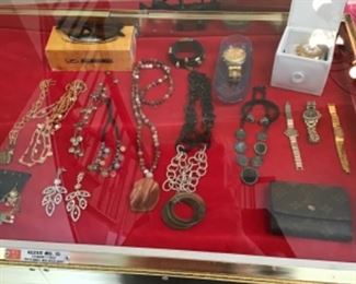 Costume jewelry, lady’s Tag Huer and Movado watches