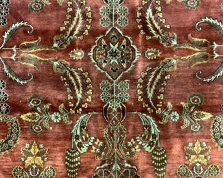 Vintage Oriental Fringed Wool Rug
