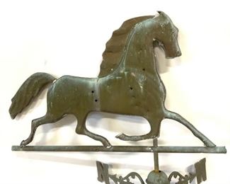 Antique Copper Horse Weathervane
