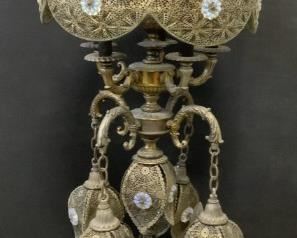 Vintage Brass Italian Grand intricate Lamp, Italy