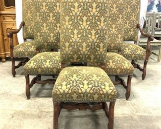 Set 6 Custom Upholstered Wooden Dining Chairs
