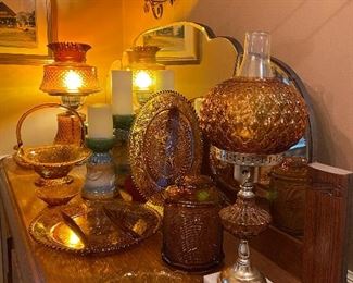 Large Amber Tiara Glass Basket
Amber Tiara Glass Serving Plates
Amber Tiara Glass Cannister
Amber Glass Electrical Gone With The Wind Lamps