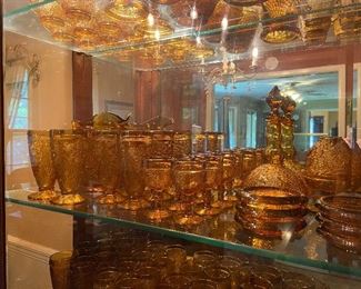 Collection of Amber Tiara Glass 