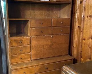 Vintage Solid Maple & Birch  Chest on Chest Hutch by Ethan Allen