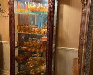 Lighted Full Visual front Curio Display Cabinet with Side Opening Doors