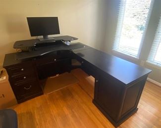 Beautiful office desk and Varidesk standing desk topper (priced separately)