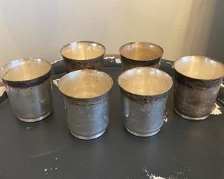 Set of 6 Sterling cups