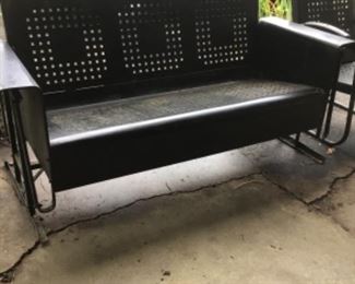 Vintage metal 3 seater glider