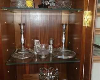 Sterling Silver Candlesticks, Waterford Crystal