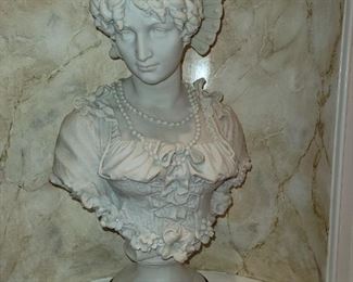 Bust on Marble Composition Stand Lucia Mondella 32"x18"x13" Signed 1893 Firenze