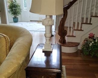 Century End Tables, Marble Carved Lamps