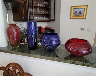 Art glass vases and bowls Murano 