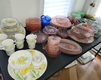 Vintage Noritake Buttercup Dishes, Depression Glasswares