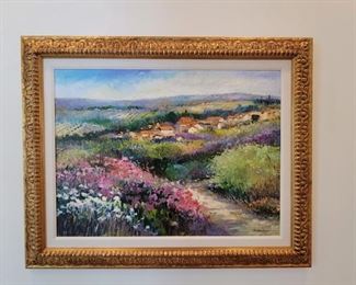Original Oil by Ellen Diamond "Village in the Luberon" art 30"x40"