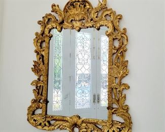 Antique Italian Gilt Wood Mirror 