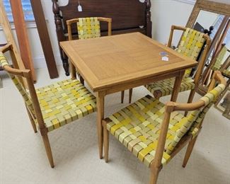 Vintage Leather flip table and 4 chairs 