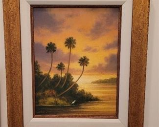 Oil on panel "Wekiva Palms" by Peter Pettigrew 14"x11"