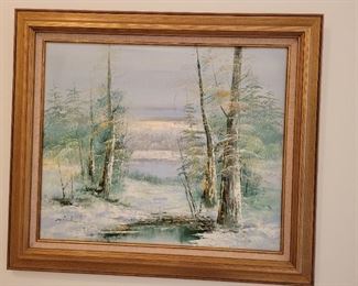 Oil on canvas Winter Landscape by Michael