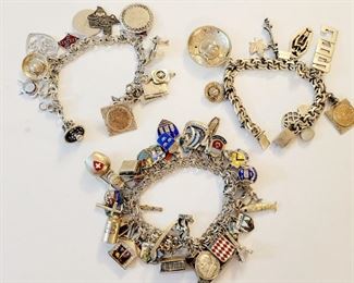 Sterling silver charm bracelets 