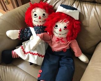 Handmade Raggedy Ann and Andy Dolls