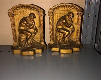 Antique Cast iron with bronze guilding bookends