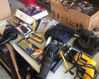 Assorted corded power tools