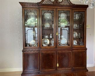 Antique 19th century mahogany Chippendale China cabinet