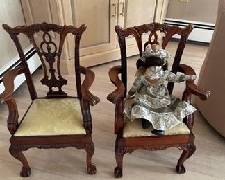 Two petite antique chairs