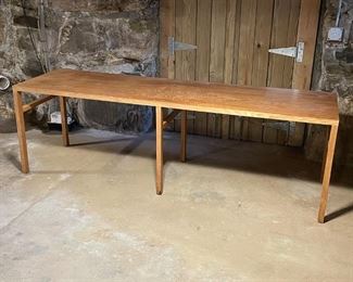 CUSTOM LONG WORK TABLE | Custom made for a 14th street office, relocated last year; h. 29 x 93-1/2 x 26 in.