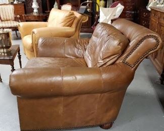 Assorted Studded Leather oversized Armchairs Butter WAS $595 NOW $550 Brown WAS $395 NOW $350