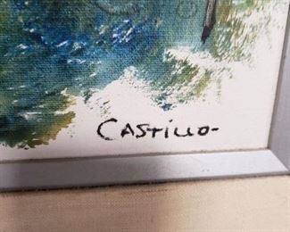 RARE Framed & Matted 18.25"W x 22.25"H Oil On Canvas Signed Jorge Castillo $875 (listed on Ebay) $750