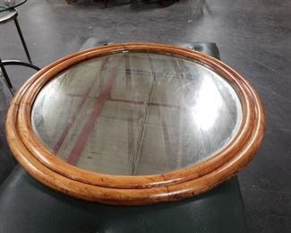 Vintage Wooden Frame Round Mirror 30.5" Diameter 1" Thick (mirror isn't perfect) WAS $85 NOW $65