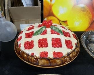 Over & Back Inc 10" Cherry Pie plate with cover WAS $50 Now $40 