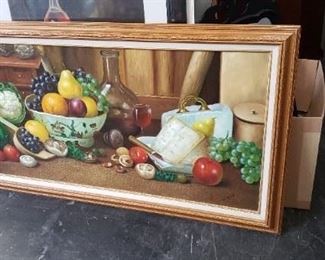 Framed Signed Judy Lin Oil on Canvas Painting 24 x 48 was $150 NOW $135