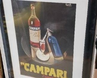 Framed & Matted 27.5"W x 35.75"H Signed Nizzoli Campari Print WAS $275 NOW $240