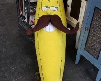 Giant 54" Plush Toy Factory Banana with Mustache (mustache needs stitches) $50 