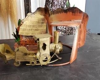 Vintage Musical Animated Moving Train in tunnel Works $45 