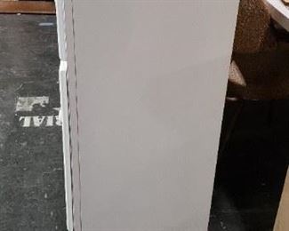 2 Tiered Shabby Chic Condition White High Gloss Painted Dresser Cabinet 54.5"W x 17"D x 33"H on left x 38"H on right $150 
