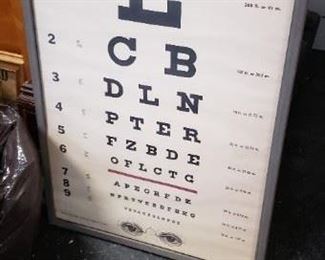 Authentic Eye Exam Framed Poster 21"W x 28.75"H $85