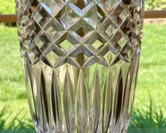 Lot 8204. $90.00 Beautiful Crystal table lamp with cream shade in great shape. 32" T